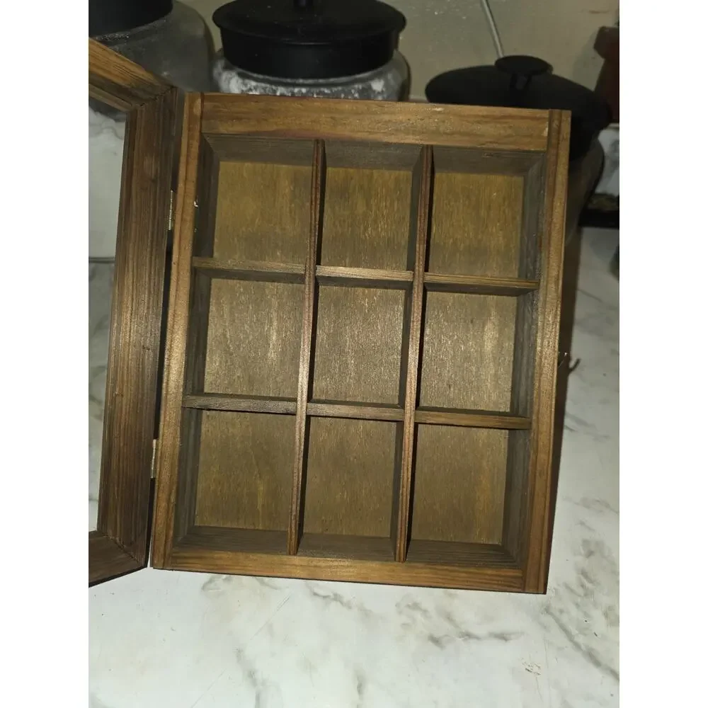 Vtg 1970's Wood Wall Display Case Shadowbox W/ Glass Front Miniatures Heritage